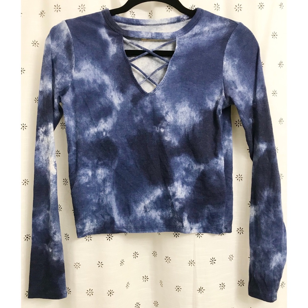 Tie Dye Blue Long Sleeved Hollister Shirt